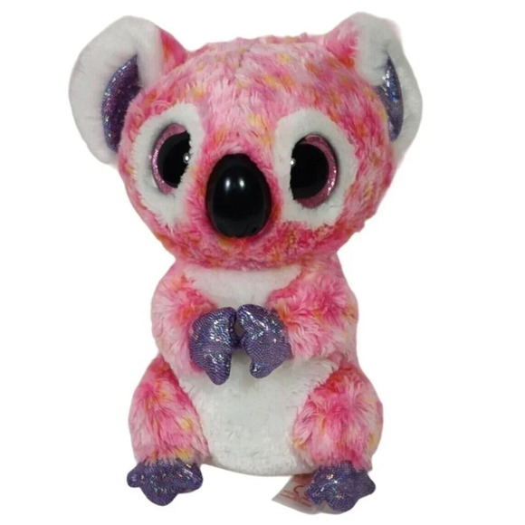 Ty Beanie Boos Kacey Koala Bear Plush 2015 Stuffed Animal Toy Pink Glitter Eyes - Picture 1 of 5